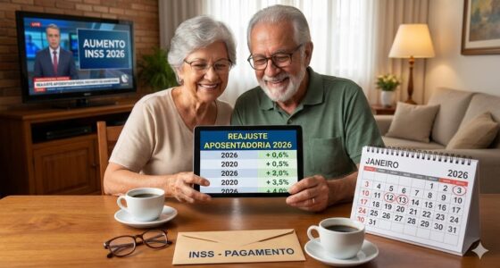 Aumento dos Aposentados 2026 Tabela de Reajuste